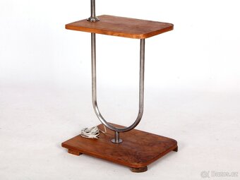 Prvorepubliková podlahová lampa, ořech, chrom. - 4