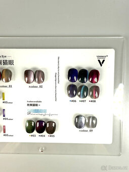 Vzorník barev – gel lak Cat Eye, 9 odstínů - 4