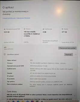 Herní Notebook MSI Katana GF76 11UC-423CZ - 4