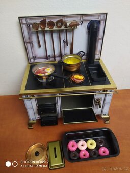 Plechová kamna sporák pro panenka barbie sběratele - 4