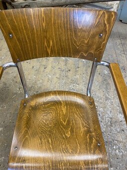 Chromovaná funkcionalistická židle s područkami - 4