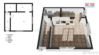 Pronájem bytu 2+kk, 43 m², Slatiňany, ul. T. G. Masaryka - 4