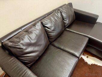 Kožená sedací souprava hnědá - 4