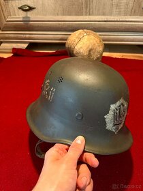 Německá helma M34 RLB (Reichsluftschutzbund) Původní stav - 4