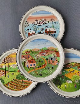Nádherná sada 4 porcelánových talířů „Seasons“ Villeroy&Boch - 4