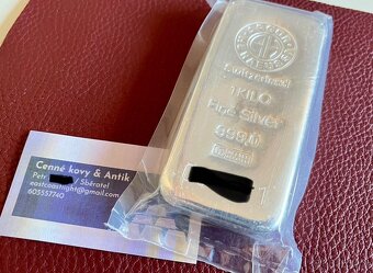 🏆 Investiční stříbro, stříbrný slitek 1 kg Valcambi a Argor - 4