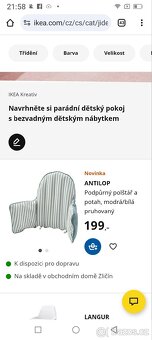 IKEA Dětská jídelní židlička + polštářek - 4
