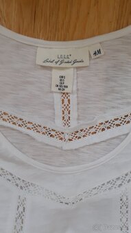 Bílý top s krajkou H&M - 4