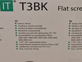 Prodám CONNECT IT T3BK nástěnný držák na obrazovky 37-70", - 4