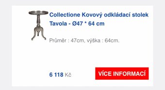 Kovovy odkladaci stolek zlaty - 4