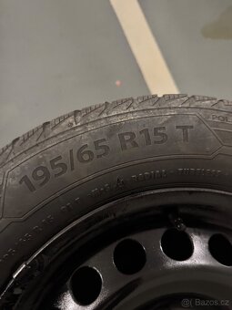 Plechové disky s pneu M+S 195/65 R15 T 5x112 - 4