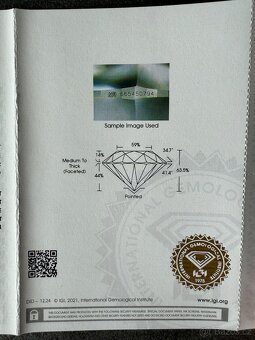 Diamant 0.50ct., E, VV2, Fluorescence: None, VG, Ex, Ex - 4