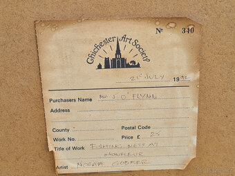 Akvarel "Fishing nets at Honfleur", 50x42cm - 4