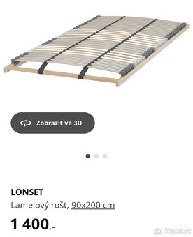 Černá postel s roštem a matrací MALM 90x200 - 4