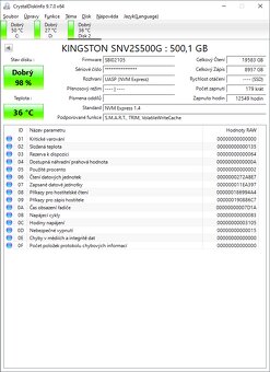 Rychlý a značkový SSD Kingston 500GB NV2 SNV2S/500G PCIe 4.0 - 4