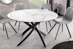 Mramorovaný kulatý jídelní stůl 120Cm - 4