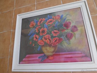 Obraz zátiší vlčí máky ve váze -sig. Jirka - 4