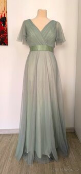 Mintové/světle olivové šaty - 4