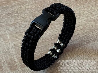 Paracord náramek (19 cm) black - 4
