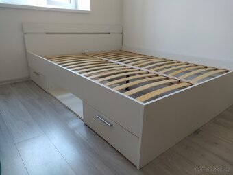 Postel multifunkční bílá s roštem v rámu a matrace NOVÁ - 4