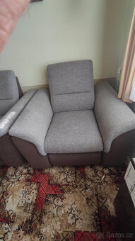 Sedací rozkládací souprava s úložným prostorem + křeslo - 4