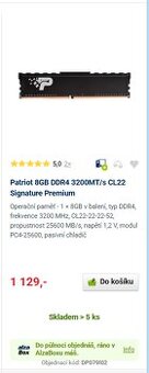 NOVÁ - Paměť RAM DDR4 8GB (1x8GB) 3200mhz CL18 - 4