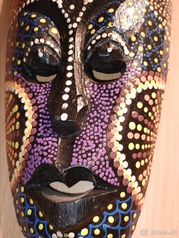 Dřevěná dekorace maska - 4