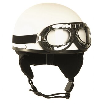Helma Mil-Tec Moto Retro - bílá - 4