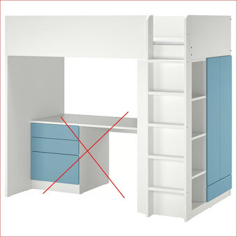 Prodám dětskou patrovou postel/skříň IKEA SMÅSTAD - 4