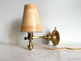 Starožitná celomosazná lampa na stůl nebo na zeď - 4
