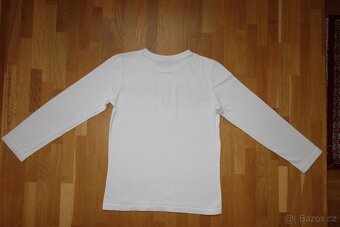 Chlapecké bílé tričko s dlouhým rukávem v.128/134 - 4