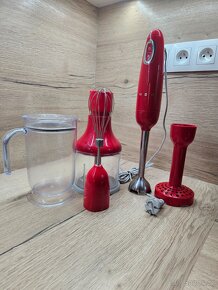 červený presovač Smeg, odštavnovač, tyč. mixér - 4