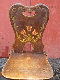 Starožitná malovaná židle - 4