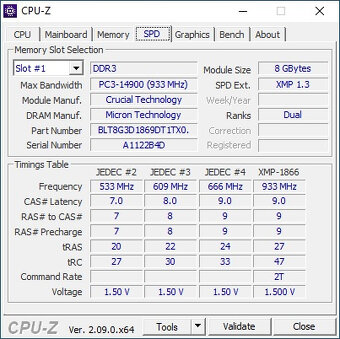 CRUCIAL BALLISTIX 2x8GB DDR3 1866MHZ - 4
