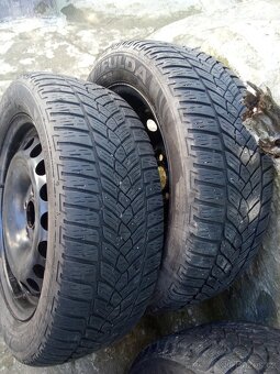 zimní sada pneu 195/55r15+pěkné ocelové disky - 4