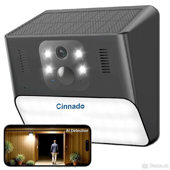 Cinnado S2 černá 2K 3MP solární bezpečnostní kamera - 4