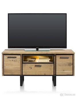 TV dřevěný stolek Tokyo – masiv, LED, 150 cm - 4