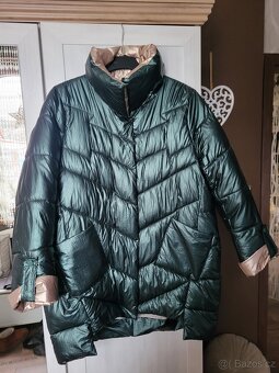 BUNDA 4XL- TMAVĚ ZELENO-BÉŽOVÁ- MÓDNÍ - 4
