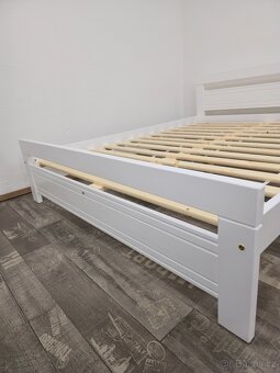 Prodám novou masiv Postel Amor v bílé barvě 180x200 roštem - 4