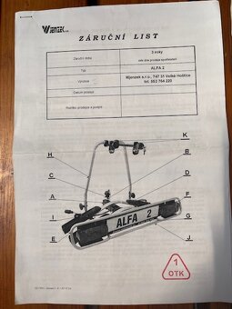 Nosič jízdních kol ALFA 2 - 4