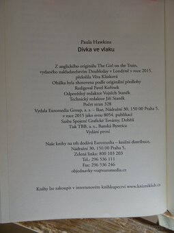 Kniha Dívka ve vlaku - Paula Hawkins, první vyd. - 4