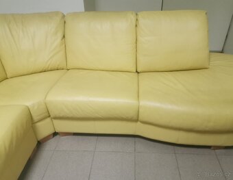 Kožená rohová sedací souprava - PRAVÁ KŮŽE - 4