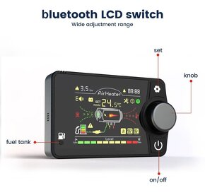 Naftové topení 5 -8 kW, 12/24+220V Auto START/STOP, BT - 4