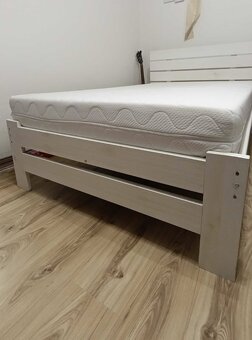 Bílá postel 120x200 cm s matrací + rošt - 4