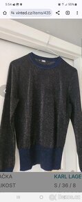 Lehky svetr Karl Lagerfeld trpytivy sedne xs,s rozmery v tex - 4