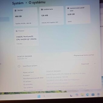Acer 17'3 velký HDD 500GB Rám 8GB 4jadro Baterie OK - 4