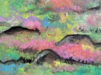 Ruční obraz – krajina Chamonix se zlatým sluncem, 50 x 50 cm - 4