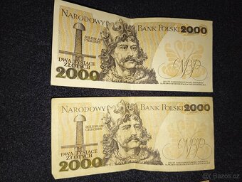 4ks bankovek 2000 polských zlotých - 4