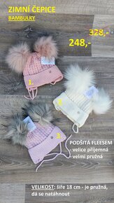 Nové čepice jarní, zimní, podzimní VÝPRODEJ - 4
