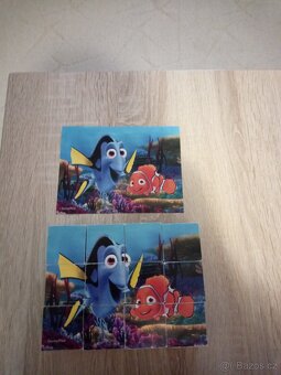 Dřevěné kostky s obrázky - Hledá se Nemo - 4